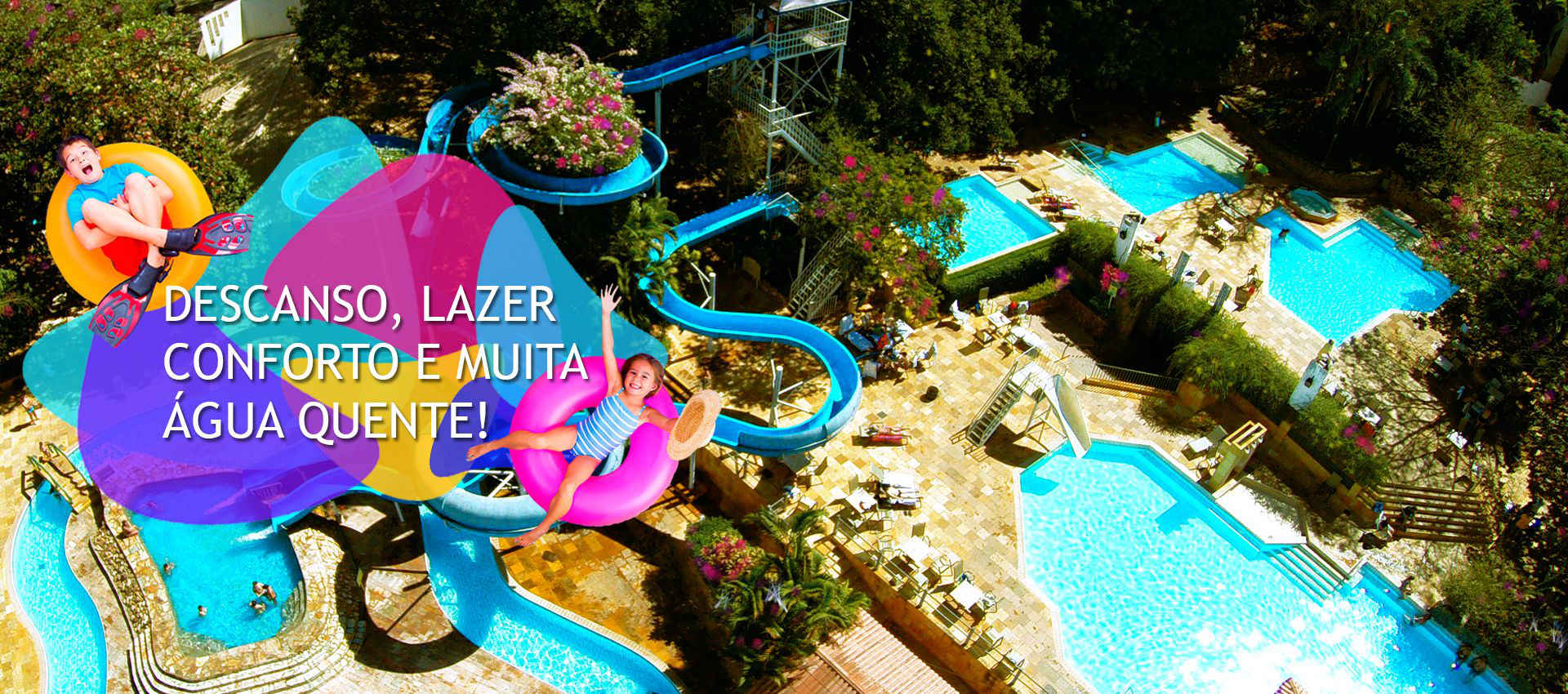 Viso area dos toboguas e piscinas do diRoma